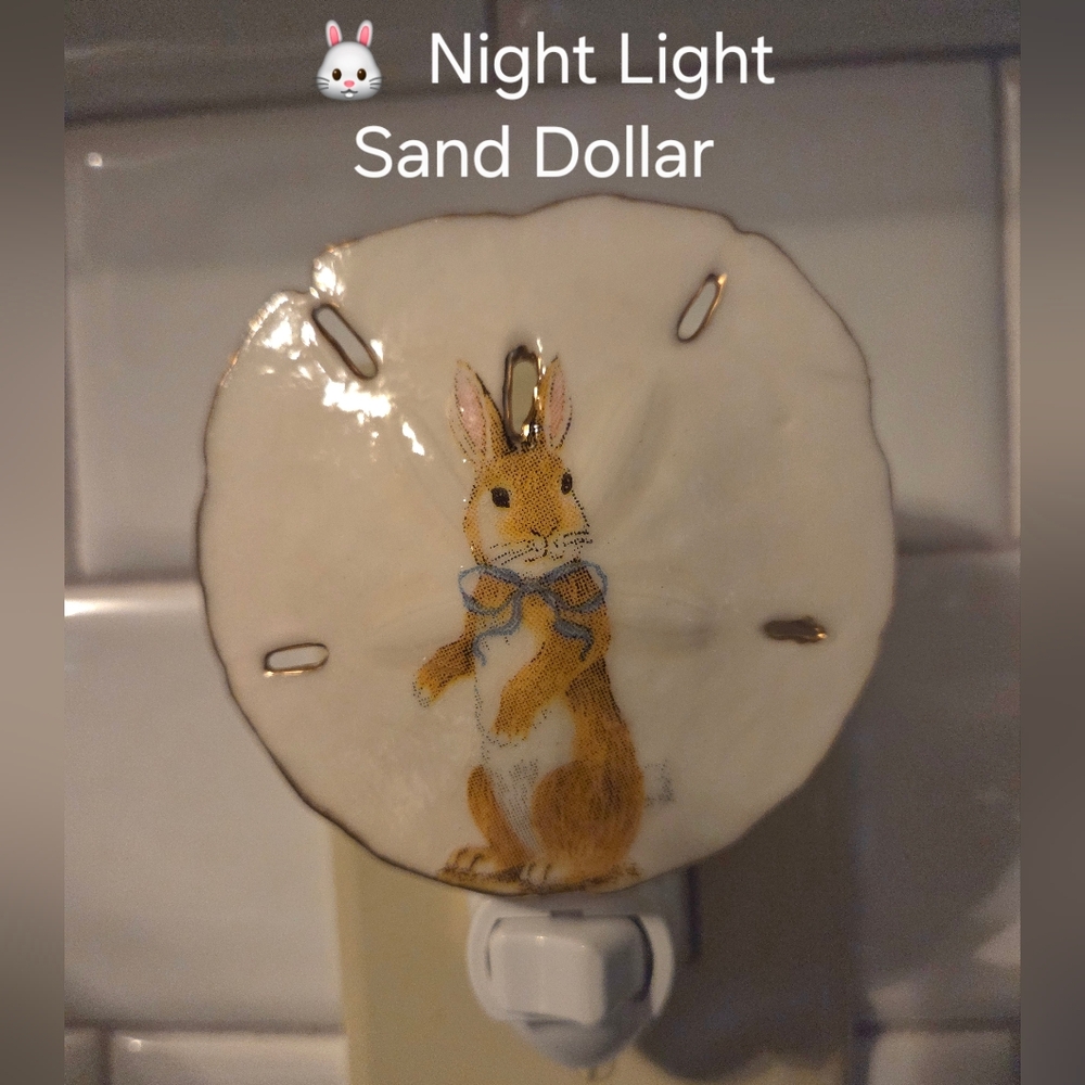 Bunny Sand Dollar Night Light Handcrafted By Theresa